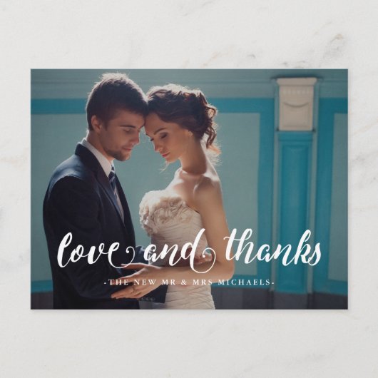 Elégante carte postale Merci de mariage (Devant)