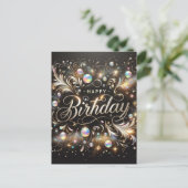 Elégante carte postale noire (Debout devant)