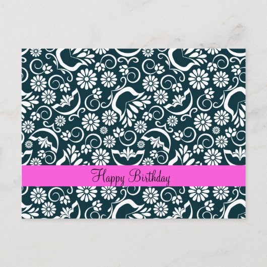 Elégante carte postale noire blanche (Devant)