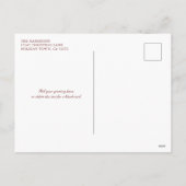 Elégante carte postale photo de Noël Rouge Plaid (Dos)