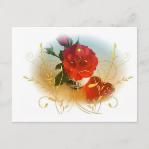 Elégante carte postale Rose