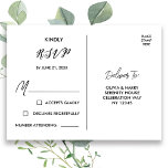 Elégante carte postale RSVP | Blanc noir<br><div class="desc">Elégante carte postale moderne en noir et blanc RSVP. Personnalisez avec vos détails personnalisés.</div>