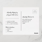 Élégante carte postale RSVP Emerald Green Indian W (Verso)