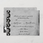 Elégante carte postale RSVP Gothic Bat Lace Posh (Devant / Derrière)