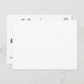 Elégante carte postale RSVP noir blanc (Devant / Derrière)