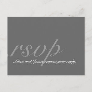 Elégante carte postale RSVP pour Mariage Grey