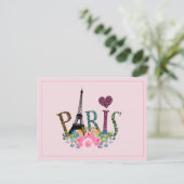 Elégante carte postale Tour Eiffel Paris (Debout devant)