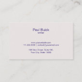 Élégante carte professionnelle Motif gris (Dos)