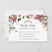 Elégante carte Quinceañera RSVP (Devant)