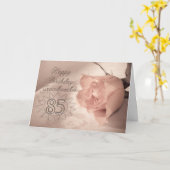 Elégante carte rose 85ème anniversaire pour grand- (Fleur jaune)