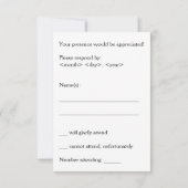 Elégante carte "RSVP" (Dos)