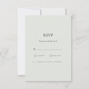 Elégante carte RSVP Black & Sage Green