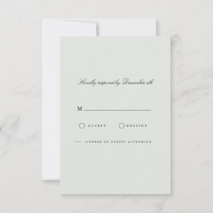 Elégante carte RSVP Black & Sage Green