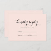 Elégante carte RSVP Blush et Grey Wedding (Devant / Derrière)