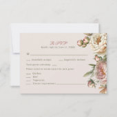 Elégante carte RSVP Blush Watercolor Peonies (Devant)