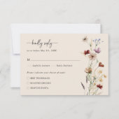 Elégante carte RSVP Boho Floral (Devant)