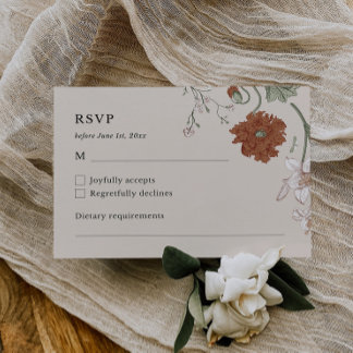 Elégante carte RSVP Boho Floral
