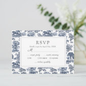 Elégante carte RSVP Cheval de Toile Bleue Chic Vin (Debout devant)