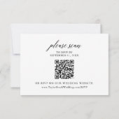 Elégante carte RSVP Code QR Mariage de calligraphi (Dos)