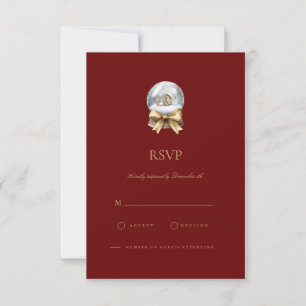 Elégante carte RSVP de décoration rouge de Noël