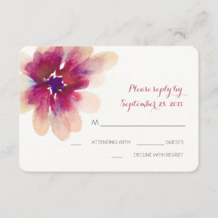 Elégante carte RSVP de fleur d'aquarelle romantiqu