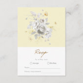 Elégante carte RSVP de mariage blanc jaune (Devant)