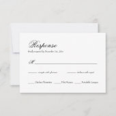 Élégante carte RSVP de mariage classique simple (Devant)