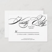 Élégante carte RSVP de mariage de calligraphie (Devant / Derrière)