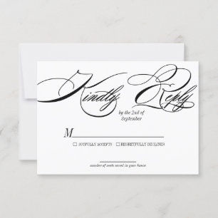 Élégante carte RSVP de mariage de calligraphie