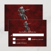 Elégante carte RSVP de mariage d'Halloween (Devant / Derrière)