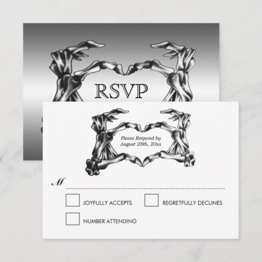 Elégante carte RSVP de mariage d'Halloween (Devant / Derrière)