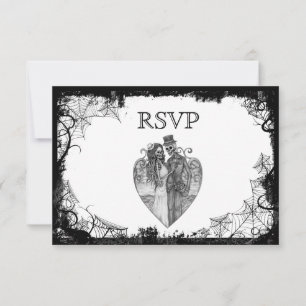 Elégante carte RSVP de mariage d'Halloween