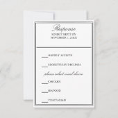 Elégante carte RSVP de mariage double cadre (Devant)