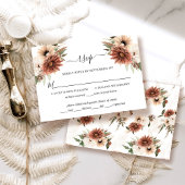 Elégante carte RSVP de mariage en terre cuite Boho