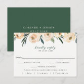 Elégante carte RSVP de mariage floral neutre (Devant / Derrière)