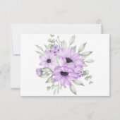 Élégante carte RSVP de mariage floral violet (Dos)