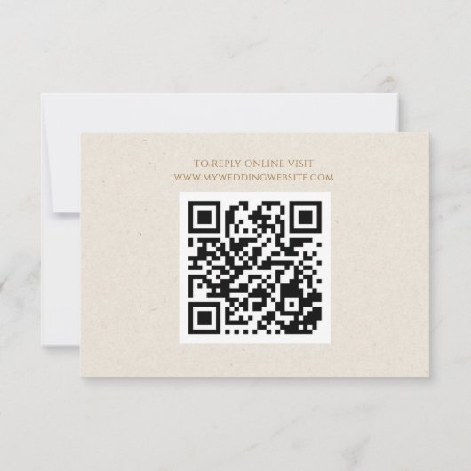 Elégante carte RSVP de mariage Gold Script (Dos)