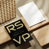 Elégante carte RSVP de mariage Gold Script sur noi