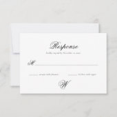 Élégante carte RSVP de mariage initial simple (Devant)
