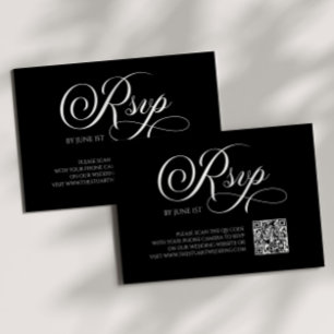 Élégante carte RSVP de mariage QR classique