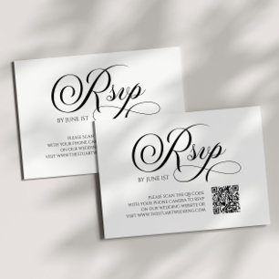 Élégante carte RSVP de mariage QR classique