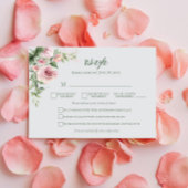 Elégante carte RSVP de mariage rose | Menu Choix