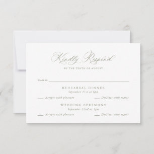 Élégante carte RSVP de répétition de Mariage multi