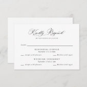 Élégante carte RSVP de répétition de Mariage multi (Devant / Derrière)