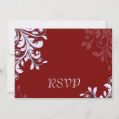 Elégante carte RSVP design Flore rouge (Dos)