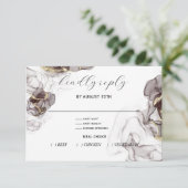 Elégante carte RSVP en acajou et or (Debout devant)