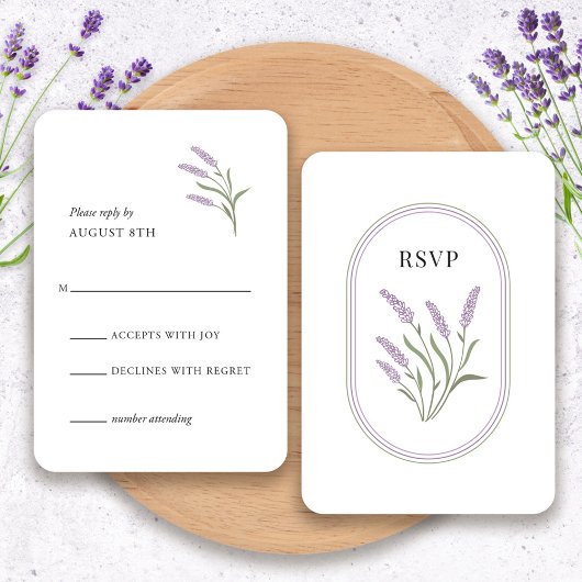 Élégante carte RSVP florale Lavender