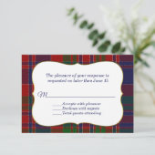 Elégante carte RSVP MacDonald Tartan Plaid (Debout devant)