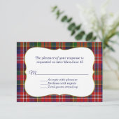 Elégante carte RSVP MacPherson Tartan Plaid (Debout devant)