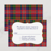 Elégante carte RSVP MacPherson Tartan Plaid (Devant / Derrière)